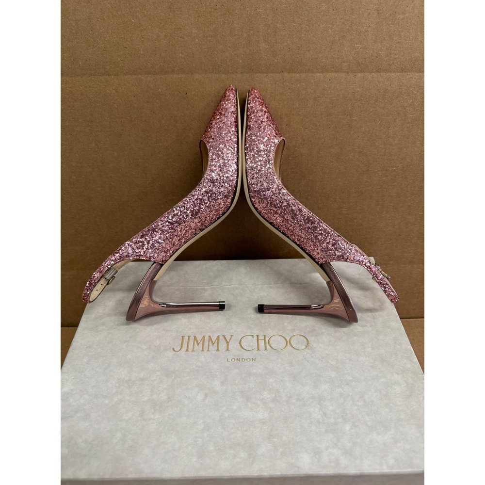 NWB Jimmy Choo Erin 85 Galactica Glitter Pumps Candyfloss Womens Size 37.5 EU - Picture 6 of 9